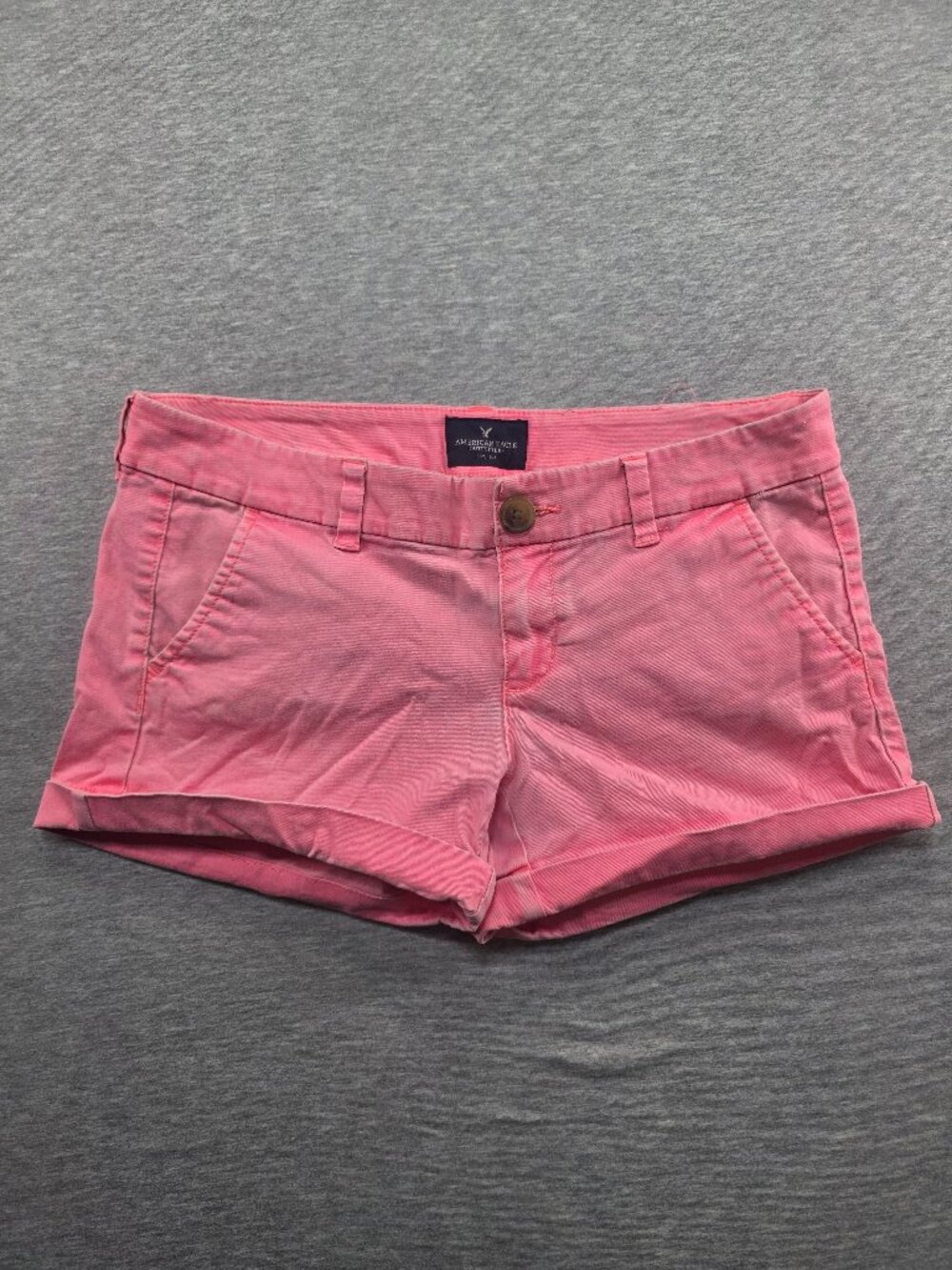 American Eagle Midi Shorts Coral Pink Stretch Cuffed Shorts Size 4